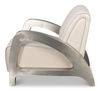 Carlisle Armchair, Crystal White Leather, Seating by Sarreid, 29" length x 37" width x 30" height thumbnail 9