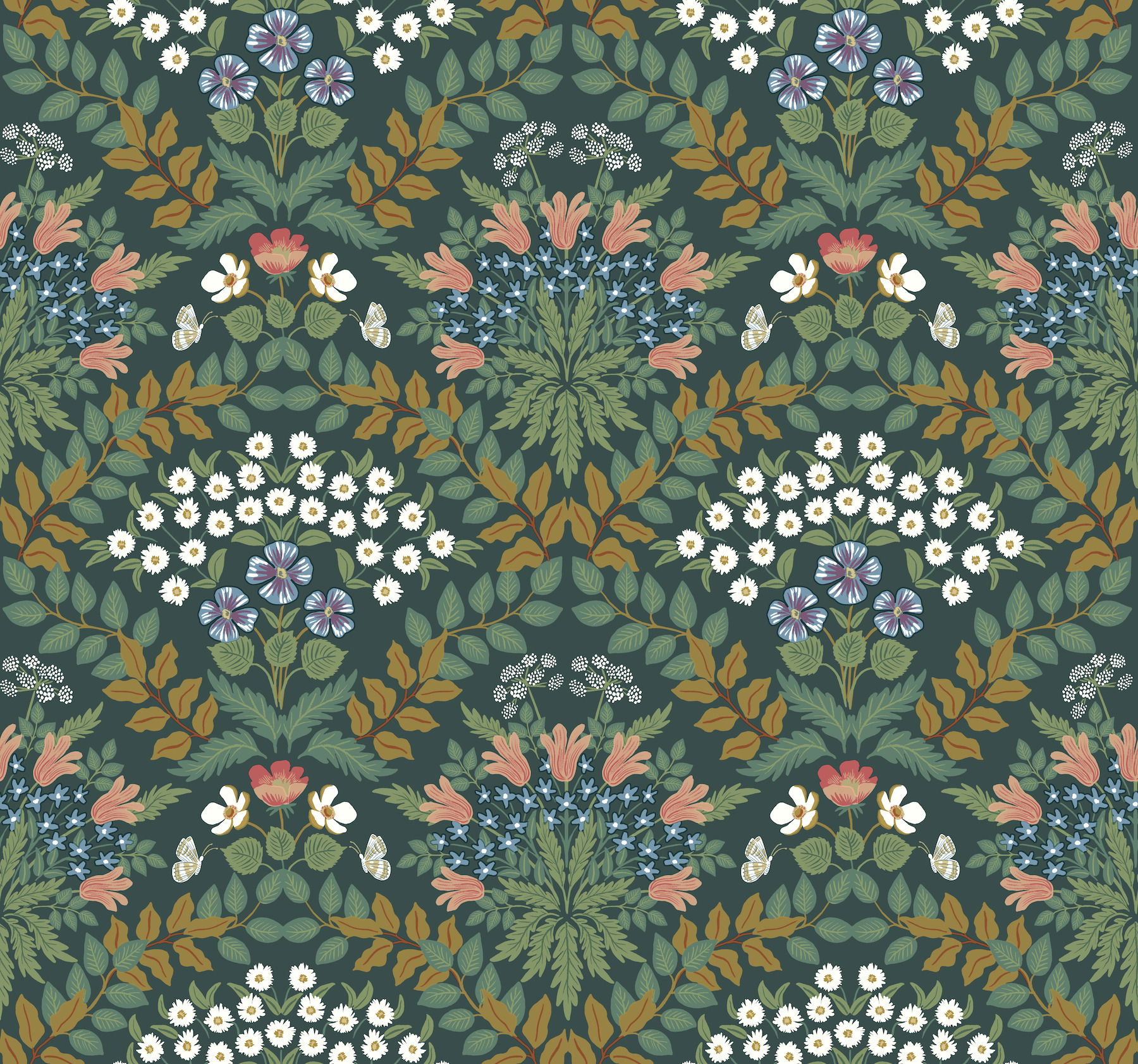 Bramble Green & Gold Wallpaper, by York Wall, 27' length x 2'3" width x 0.02" depth View 1