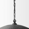 Karina 36' Round Matte Black Hammered Metal Dome Pendant Light, by Mercana, 36" length x 36" width x 21" height thumbnail 6