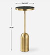 Pascal Brass Drink Table, Side & End Table by Uttermost, 10.25" width x 24.25" height x 10.25" depth thumbnail 3