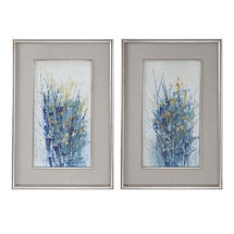 Online Designer Living Room Indigo Florals Framed Art S/2