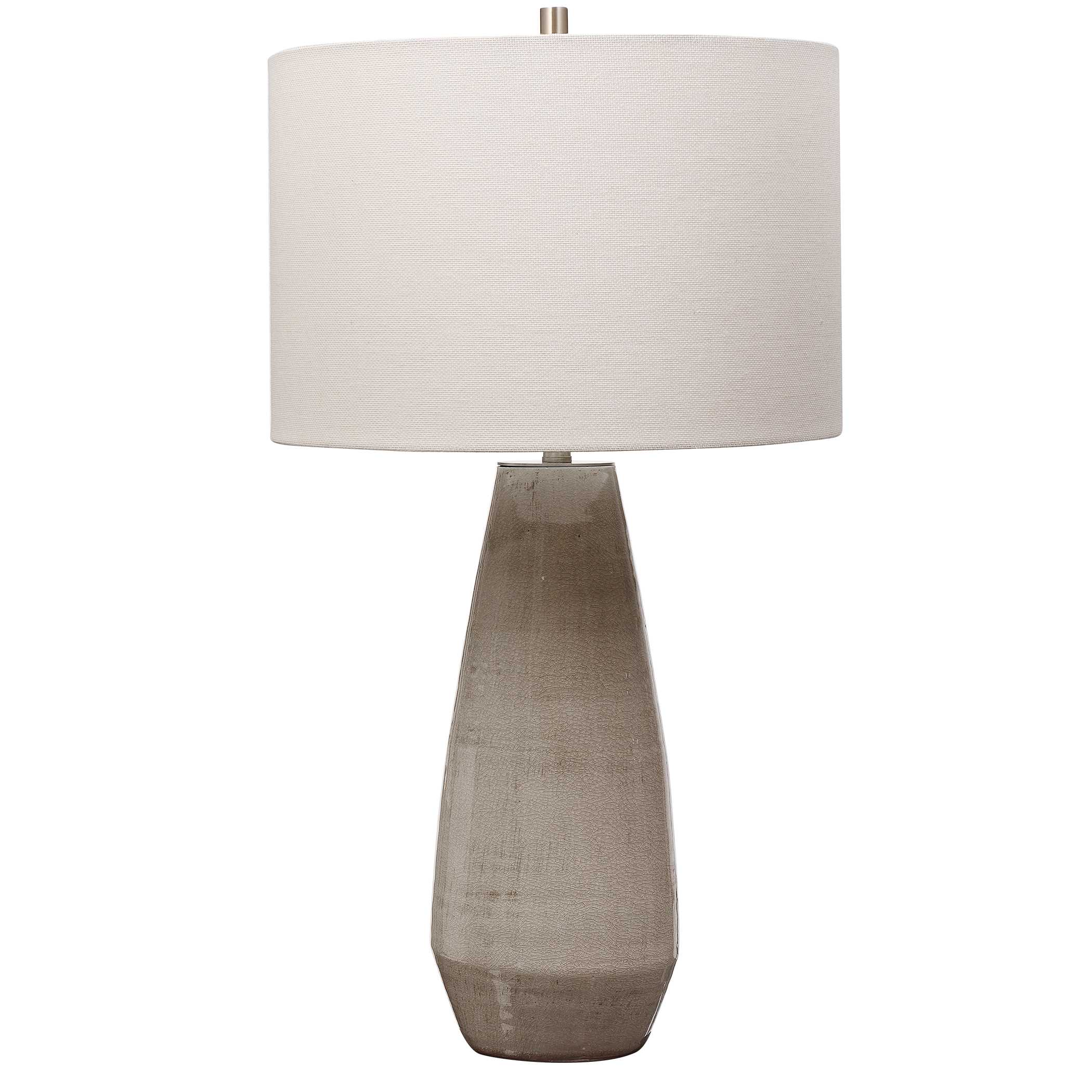 Volterra Taupe-Gray Table Lamp, by Uttermost, 15" width x 27.5" height x 15" depth View 5