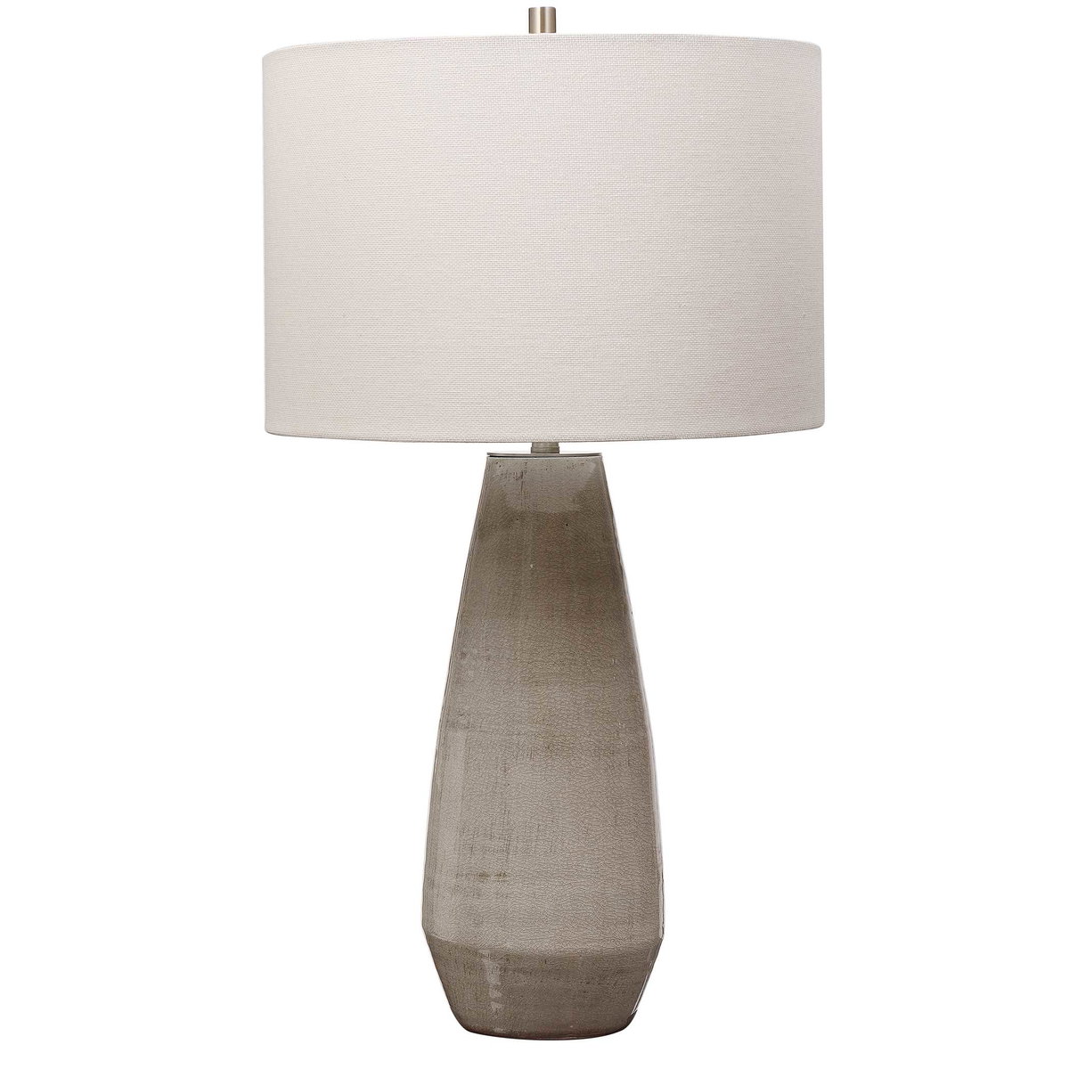 Volterra Taupe-Gray Table Lamp, by Uttermost, 15" width x 27.5" height x 15" depth View 5