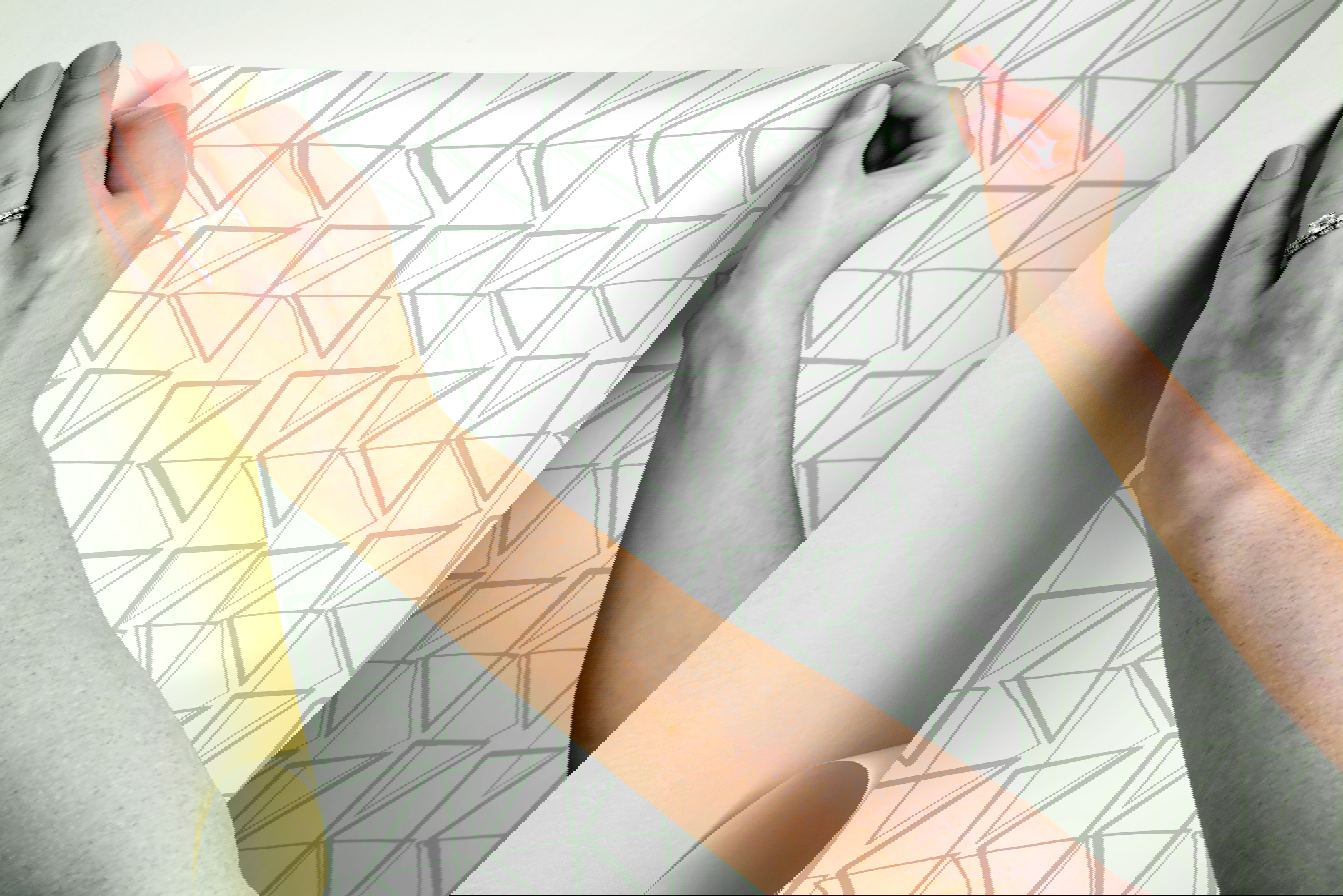 Love Triangles  Gold Metallic Peel & Stick Wallpaper large image 