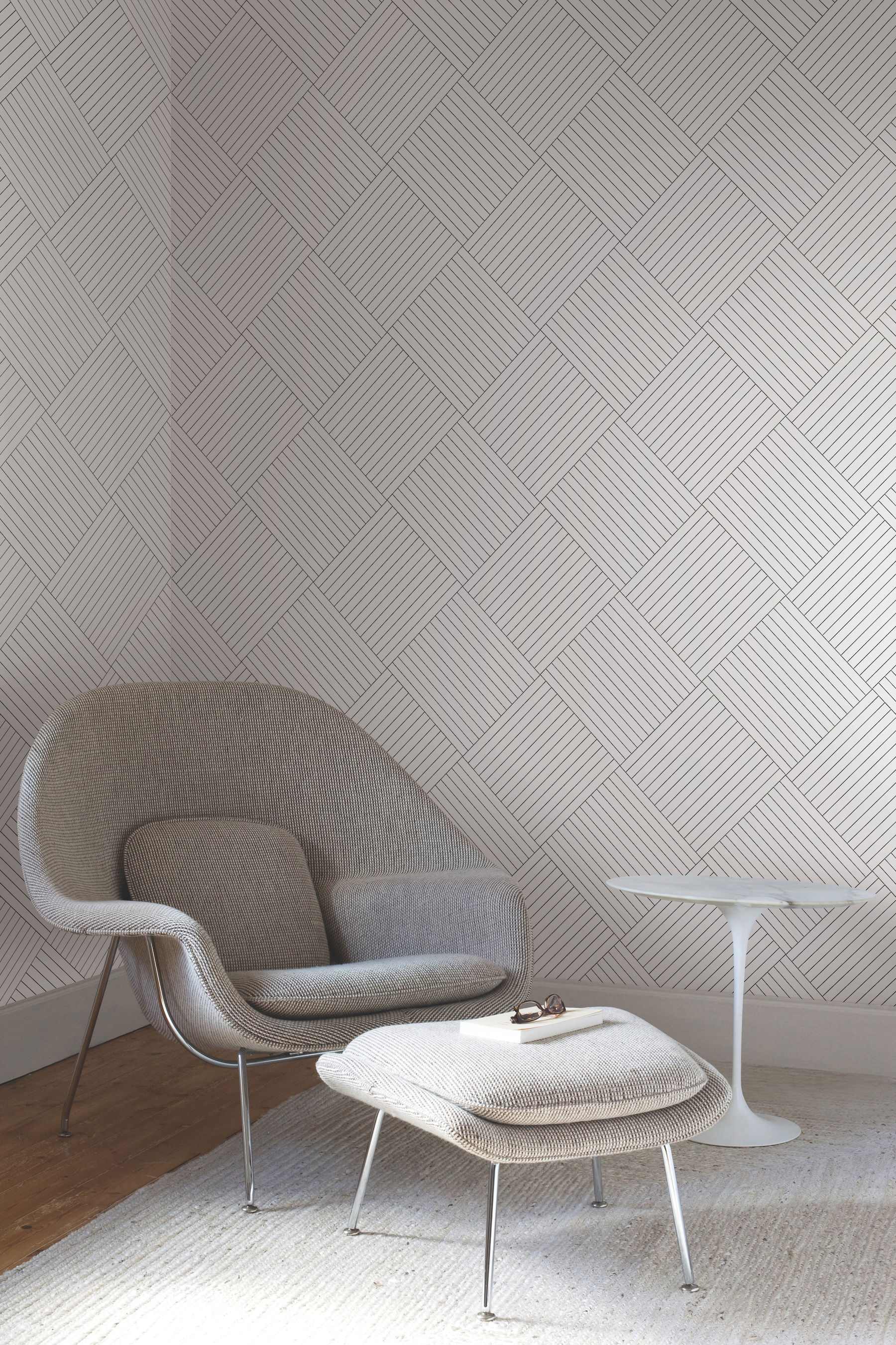 Twisted Tailor White Wallpaper, by York Wall, 27' length x 2'3" width x 0.02" depth View 2