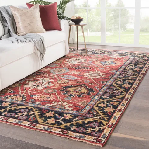 Tilney Hand-Knotted Wool Red/Beige Area Rug