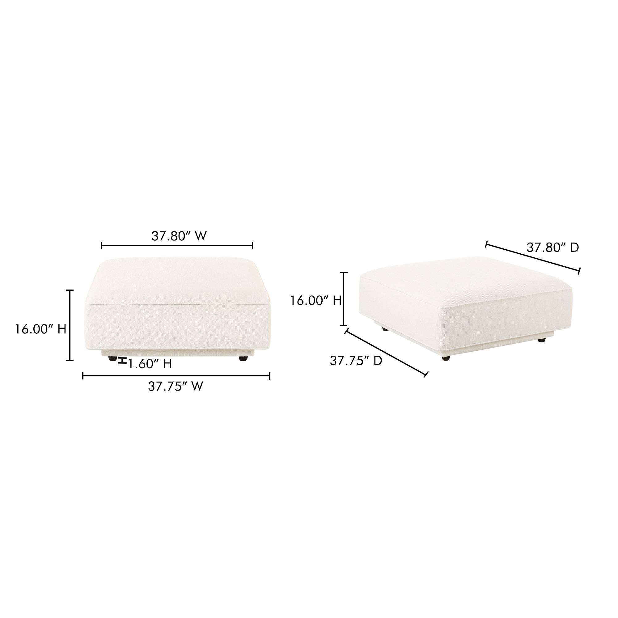 Rosello Ottoman White large image 