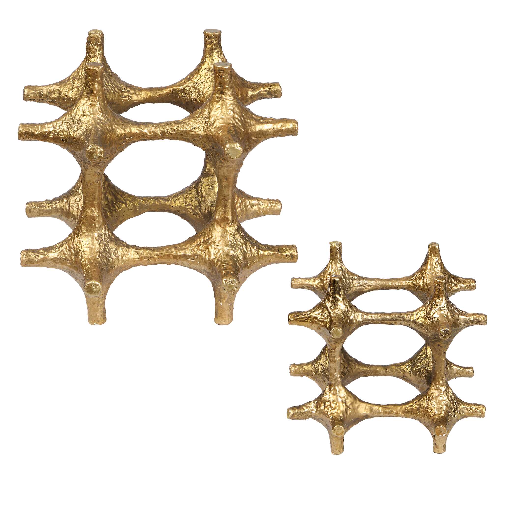 Gilded Connection Modern Sculptures Set/2, Decorative by Uttermost, 6.5" width x 6.5" height x 6.5" depth View 5