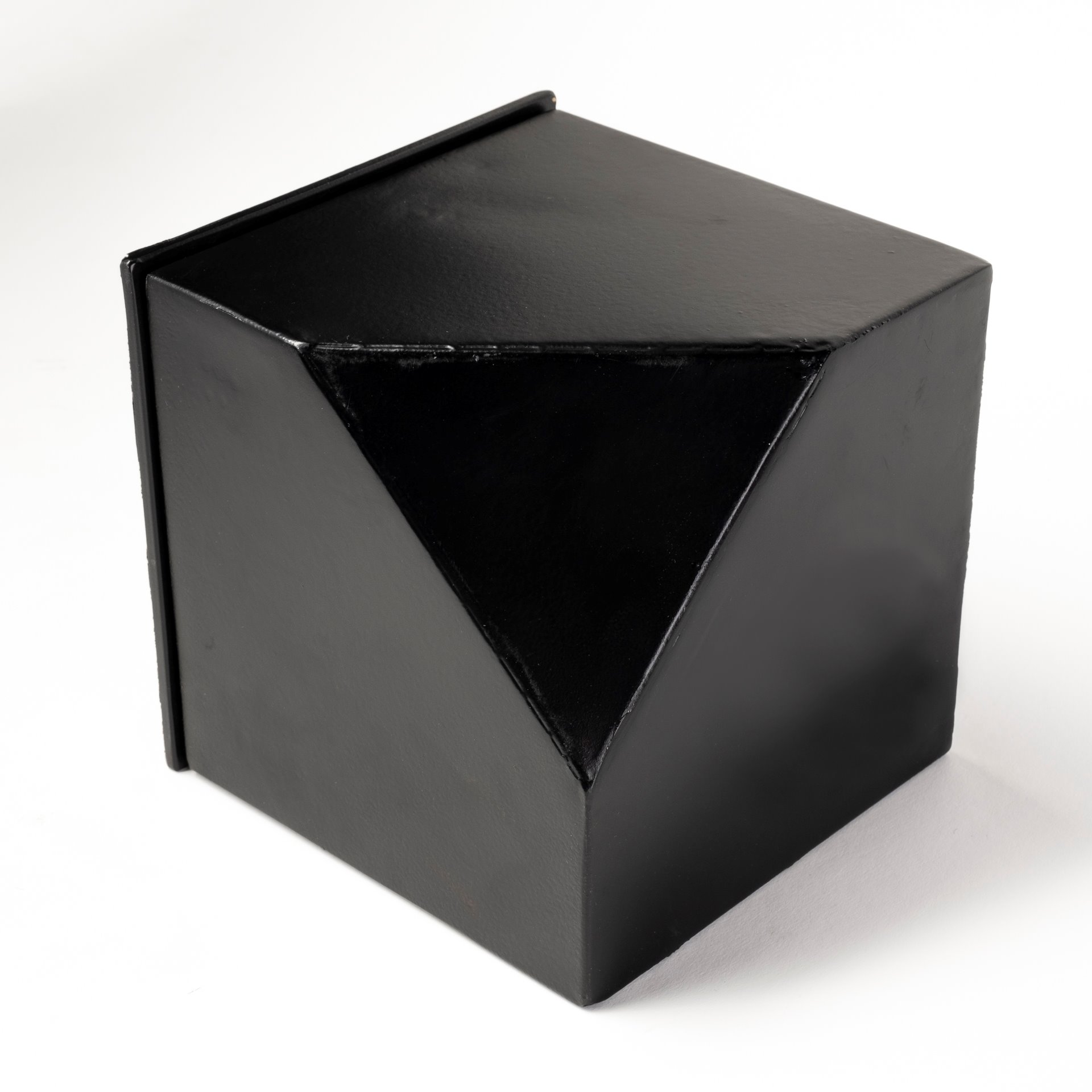 Ralph II Black Metal Cube Table Clock, by Mercana, 8.75" length x 10.25" width x 8.25" height View 9