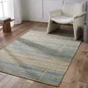Zoya Flatweave Striped Area Rug in Brown/Blue thumbnail 4