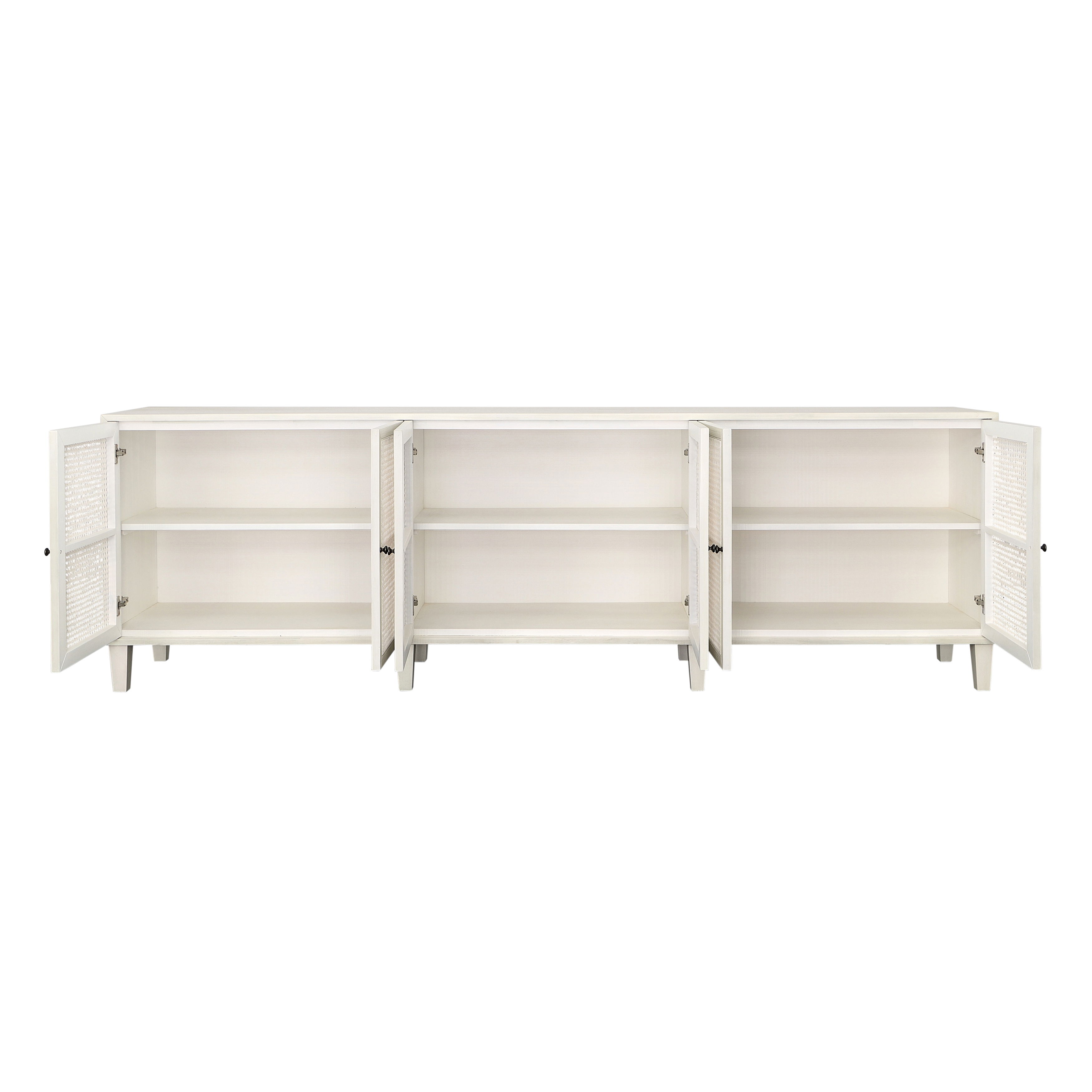 Lugano Sideboard White Wash, Sideboards & Buffet by Dovetail, 109" width x 34" height x 18" depth View 5