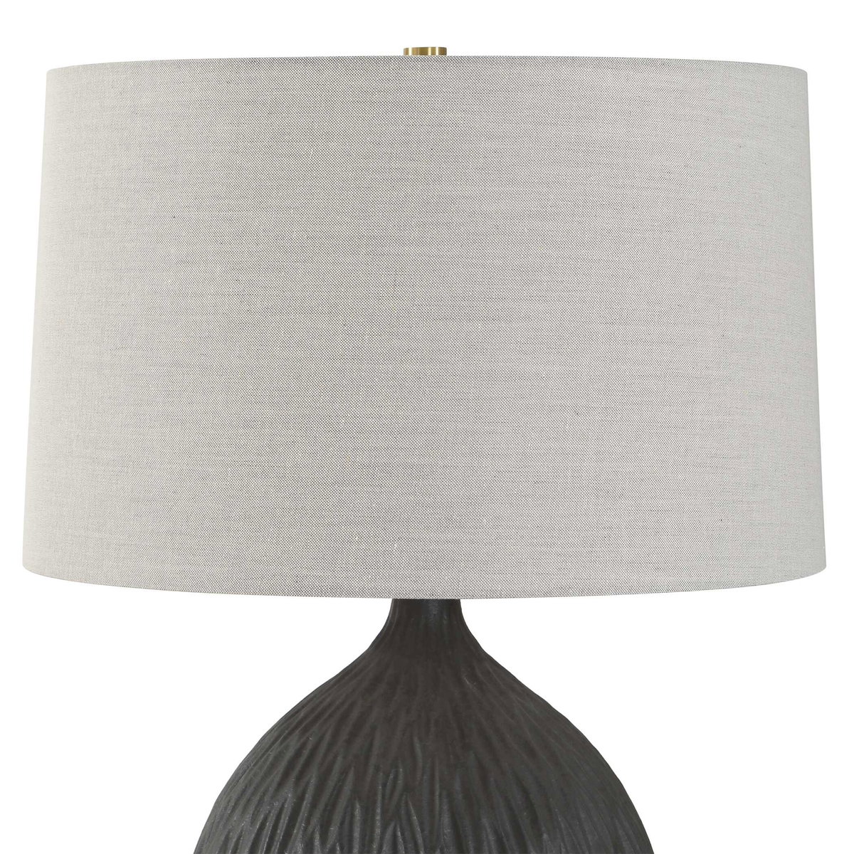 Levee Satin Black Table Lamp, by Uttermost, 18" width x 27" height x 18" depth View 6