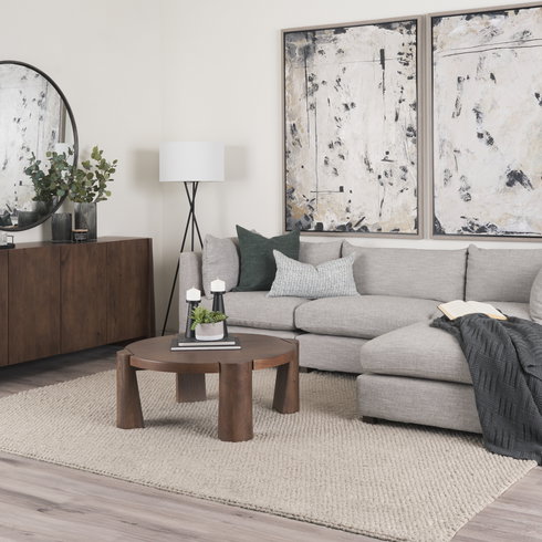 Tammar Round Wood with Tapered Legs Coffee Table