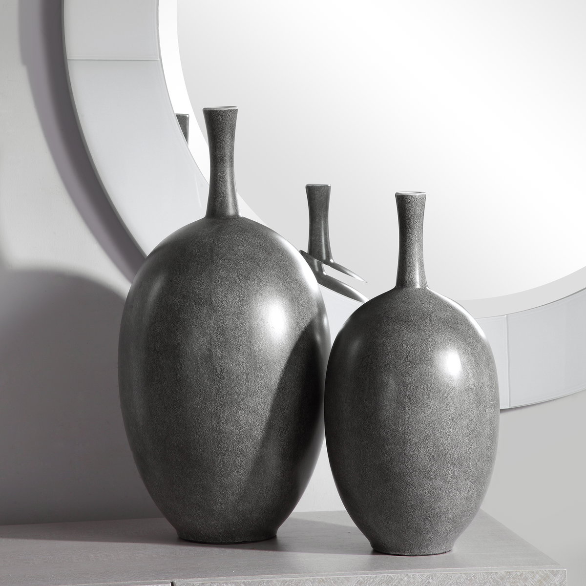 Riordan Modern Vases Set/2, by Uttermost, 10" width x 19.75" height x 10" depth View 4