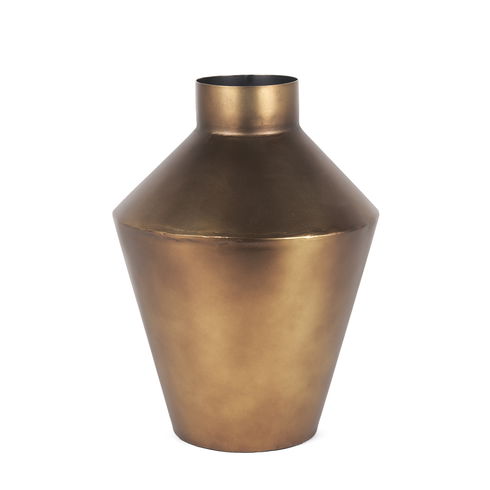 Perrin Small Brushed Gold Metal Decorative Vase
