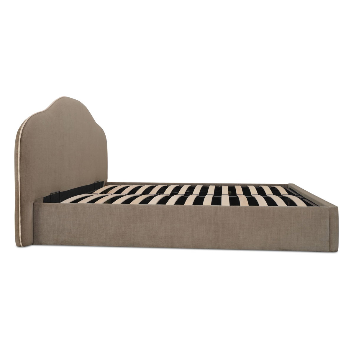 Maggie King Storage Bed Taupe, by Moe's Home, 7'3.99" width x 3'9.86" height x 7'3.6" depth View 3