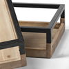 Ross Set of 2 Natural Wood with Black Metal Nesting Trays, Decorative Tray by Mercana, 18.9" length x 11.81" width x 4.25" height thumbnail 8