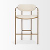 Parker Backless 36.5in Seat Counter Stool | Cream Fabric with Gold Metal, Counter & Bar Stool by Mercana, 21.25" length x 21.5" width x 36.5" height thumbnail 7
