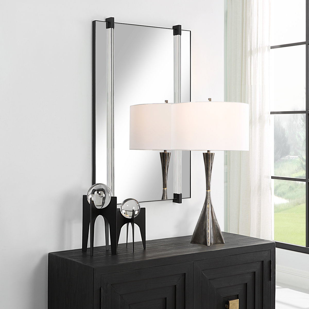 Ladonna Rods Mirror, by Uttermost, 24.25" width x 37.37" height x 2" depth View 2