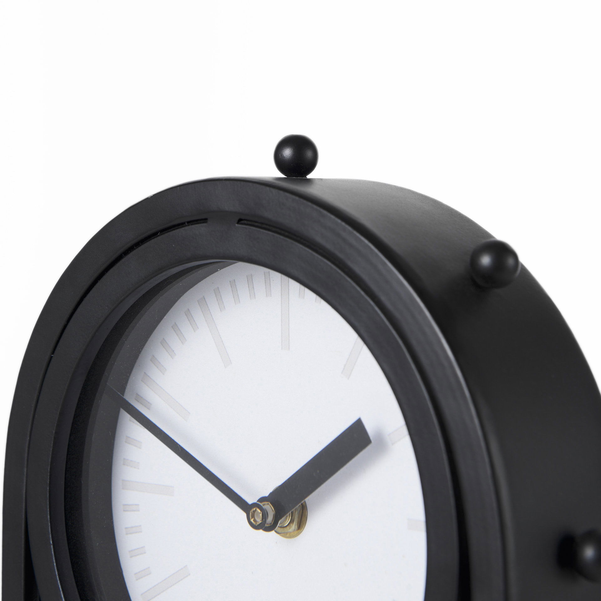 Marian  Black Studded  Table Clock, by Mercana, 7.48" length x 5.71" width x 12.99" height View 8