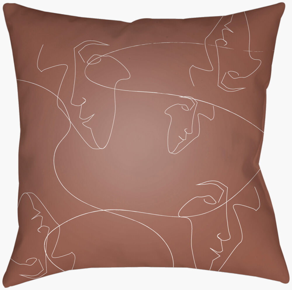 Modern Faces Accent Pillow, Decorative Pillow by Surya, 16" length x 16" width
