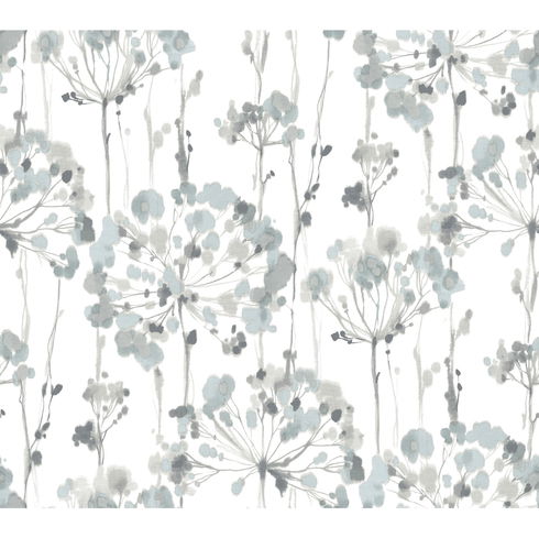 Flourish Blue & Grey Wallpaper