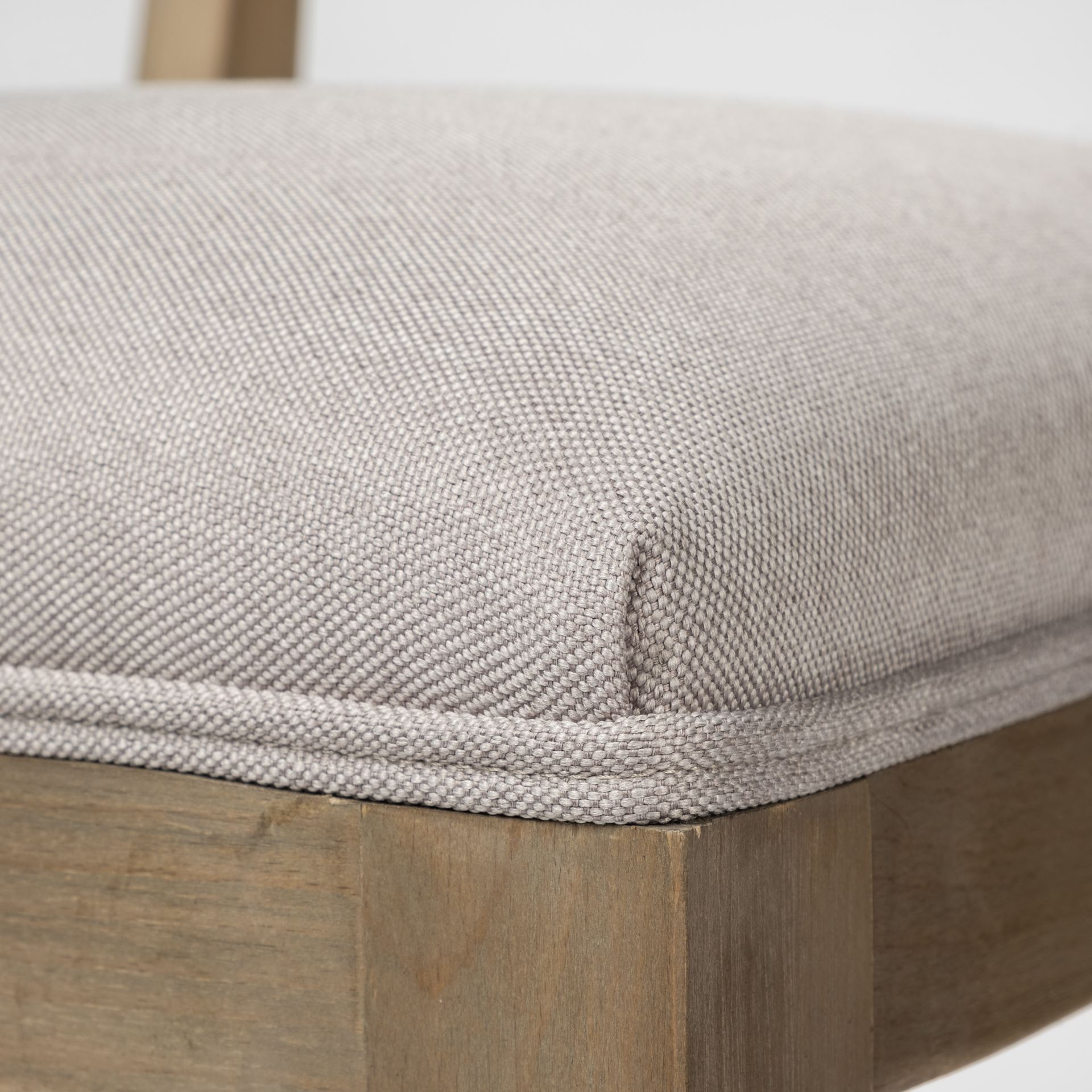 Tenton I Grey Fabric Wrap Brown Wooden Base Dining Chair, by Mercana, 23.5" length x 19" width x 36.75" height View 7