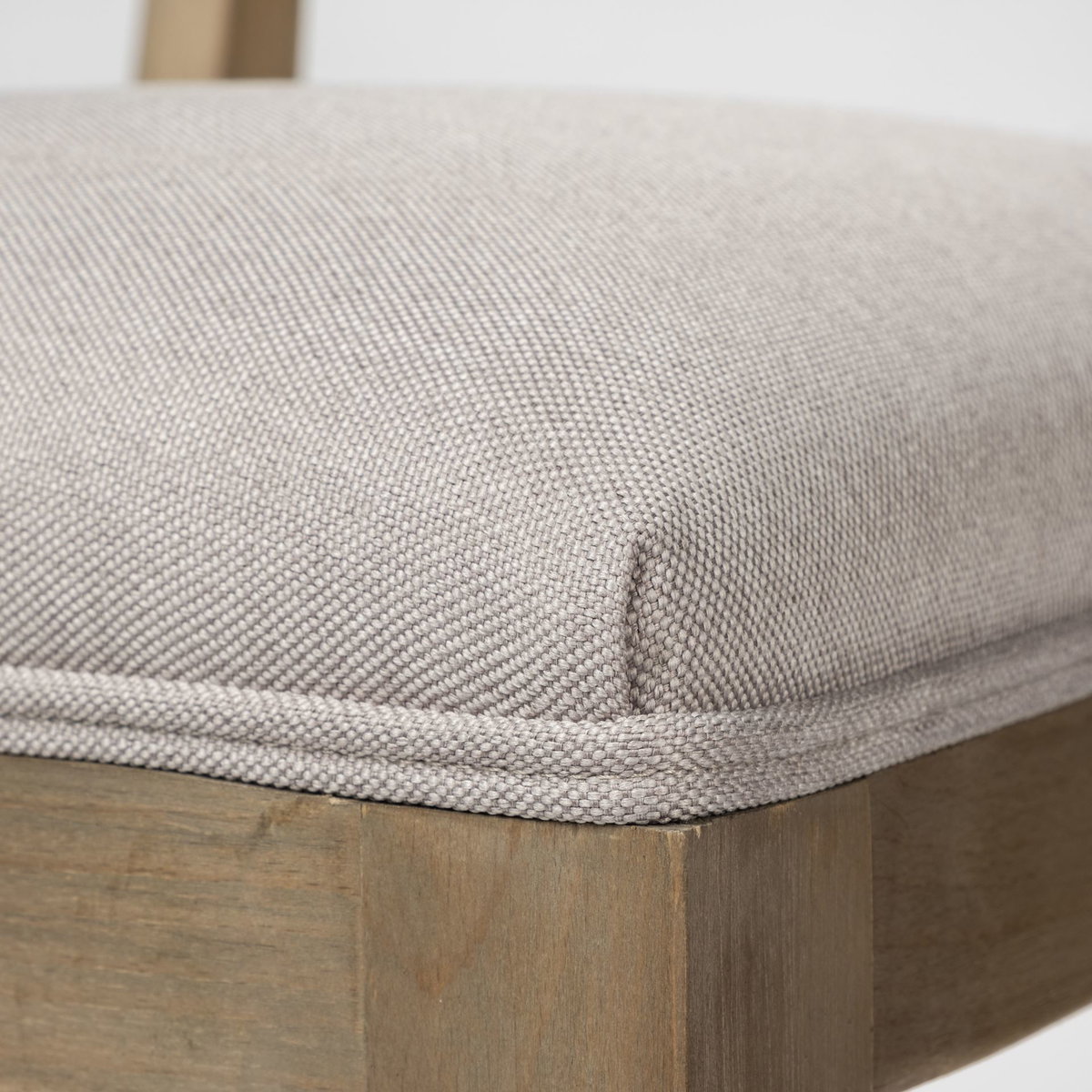 Tenton I Grey Fabric Wrap Brown Wooden Base Dining Chair, by Mercana, 23.5" length x 19" width x 36.75" height View 7