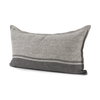 Zadie 14x26 Light Gray and Dark Gray Fabric Color Blocked Pillow Cover, Decorative Pillow by Mercana, 14" length x 26" width x 0.2" height thumbnail 1
