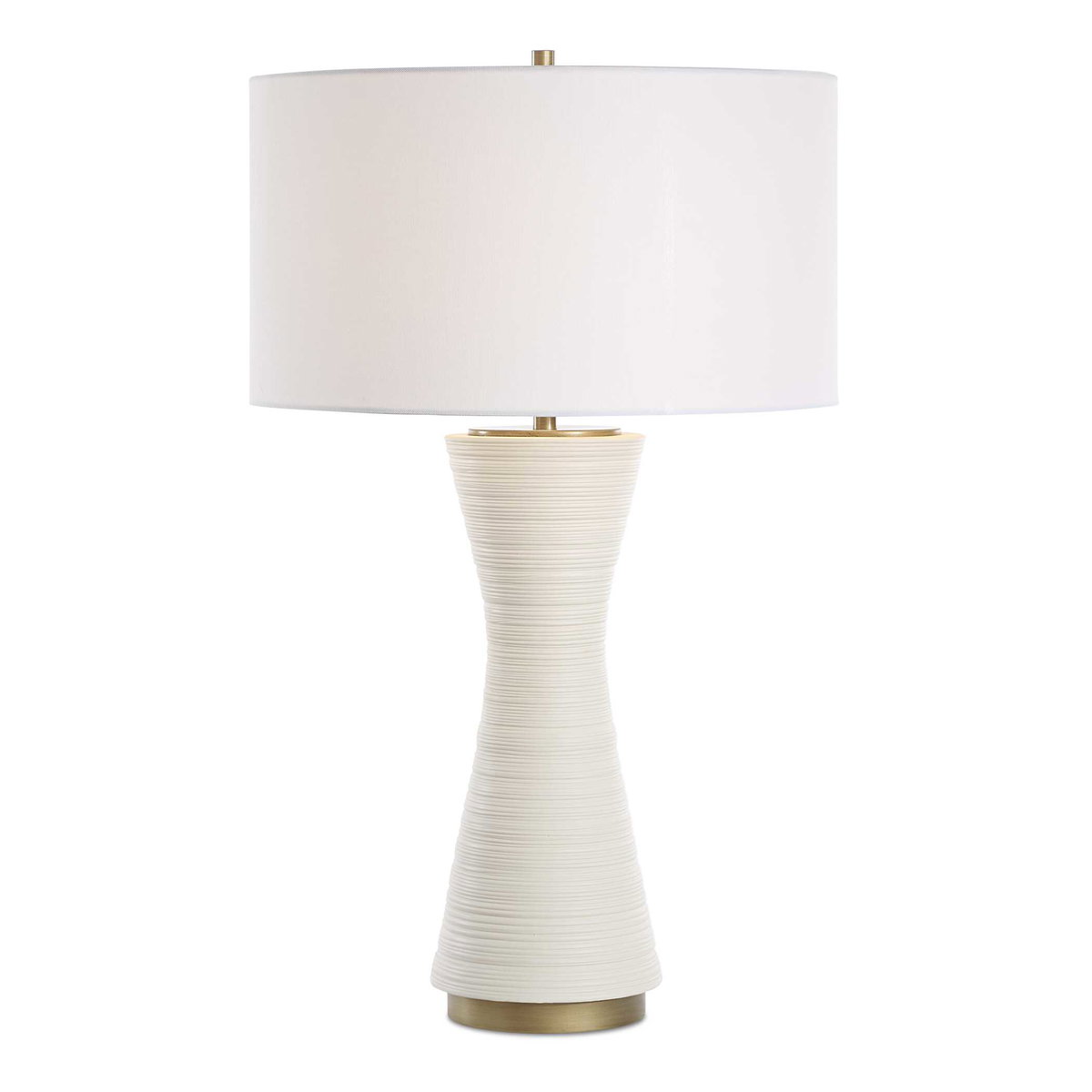 Ridgeline Matte White Table Lamp, by Uttermost, 18" width x 29.75" height x 18" depth View 1