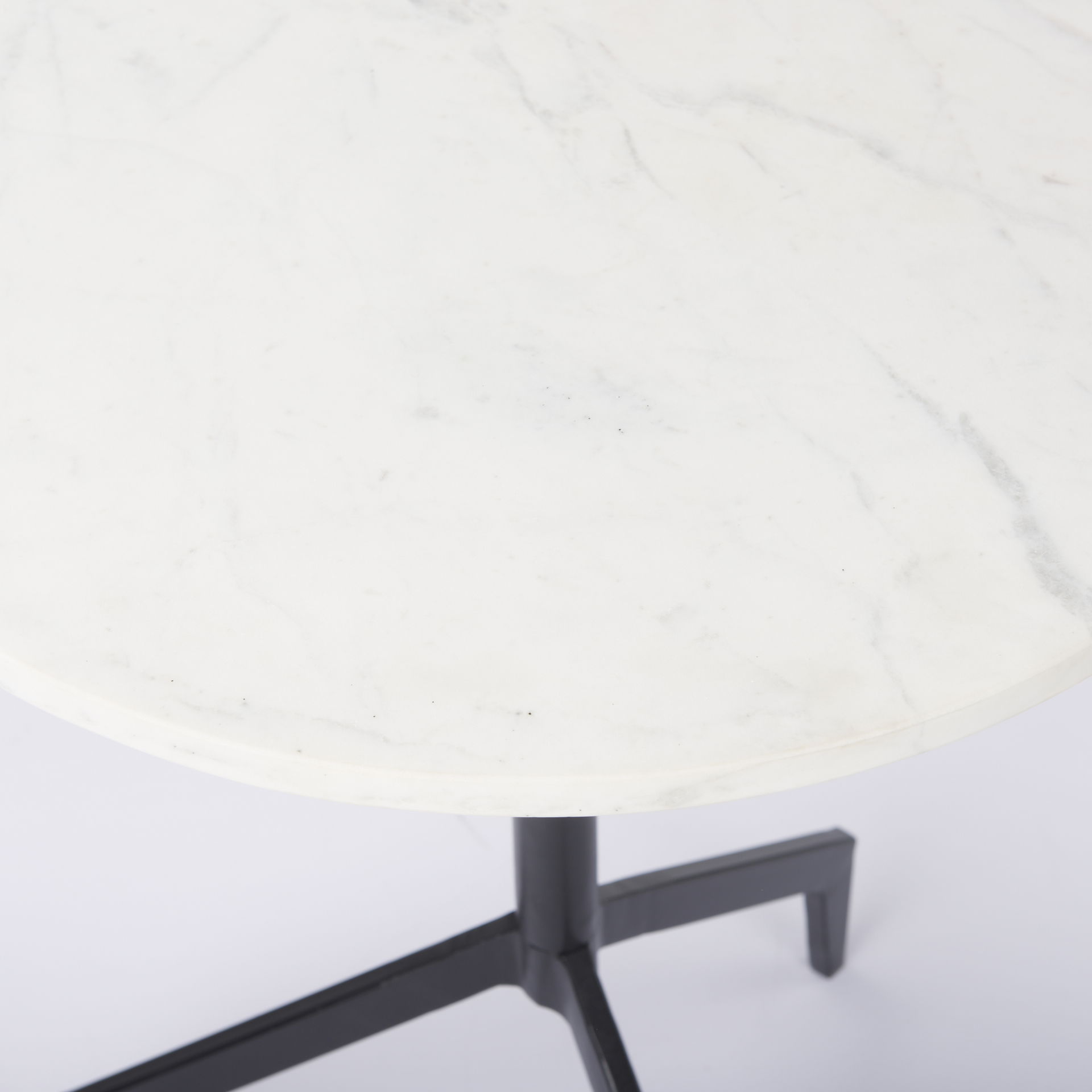 Serre Marble Top 3 Prong Black Metal Base End Table large image 
