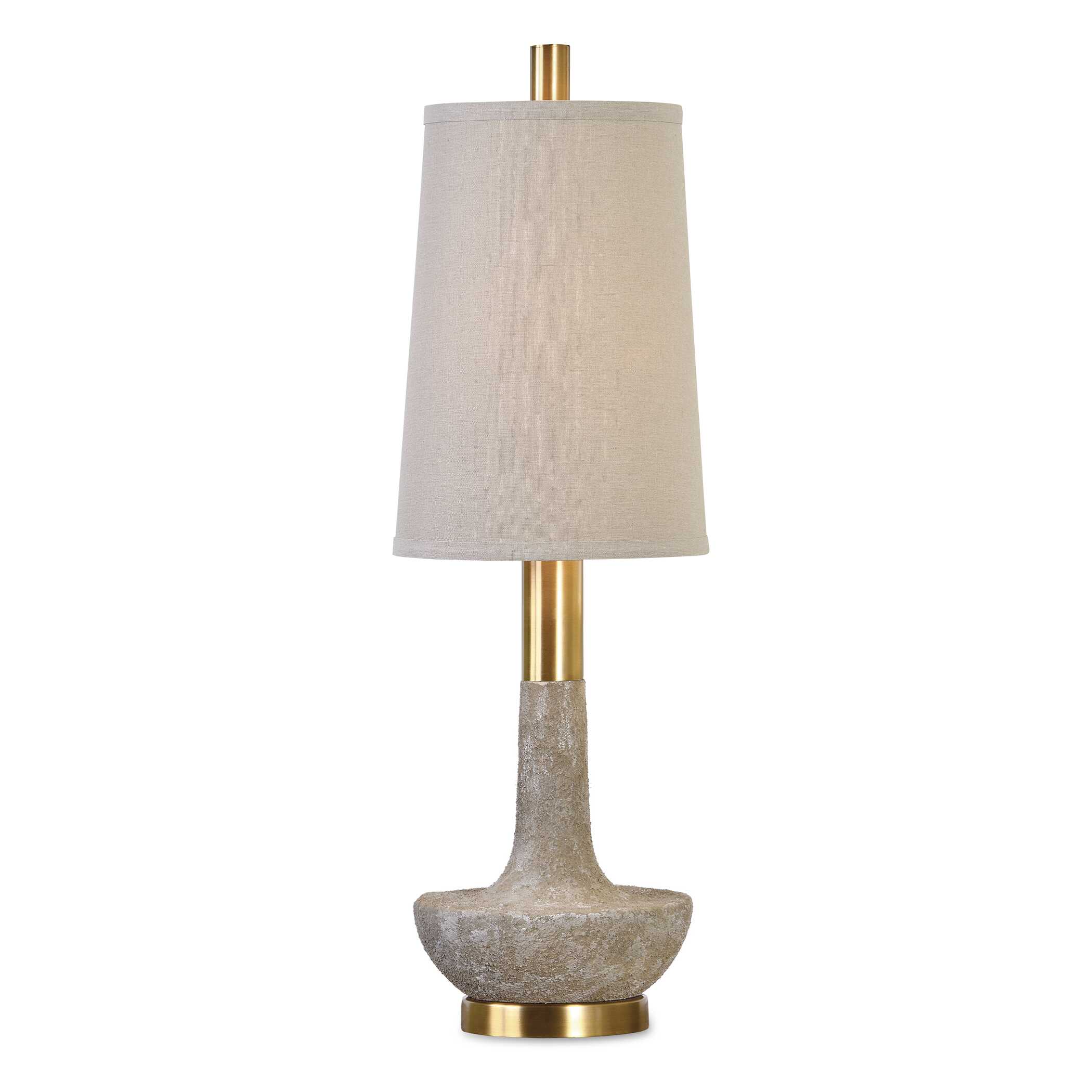 Volongo Stone Ivory Buffet Lamp, by Uttermost, 10" width x 31" height x 10" depth View 1