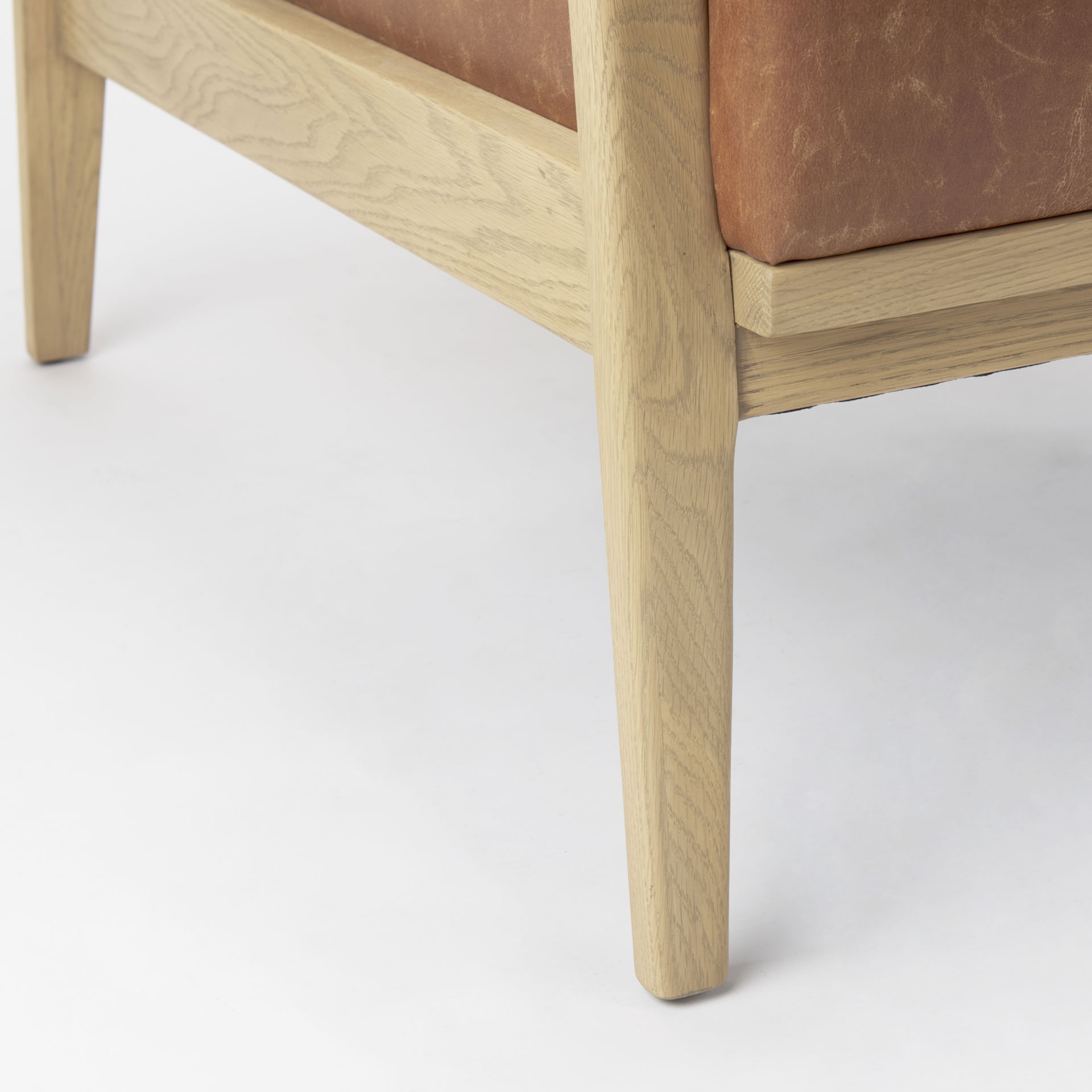 Raeleigh Tan Faux Leather Accent Chair, by Mercana, 27.95" length x 34.06" width x 34.45" height View 12