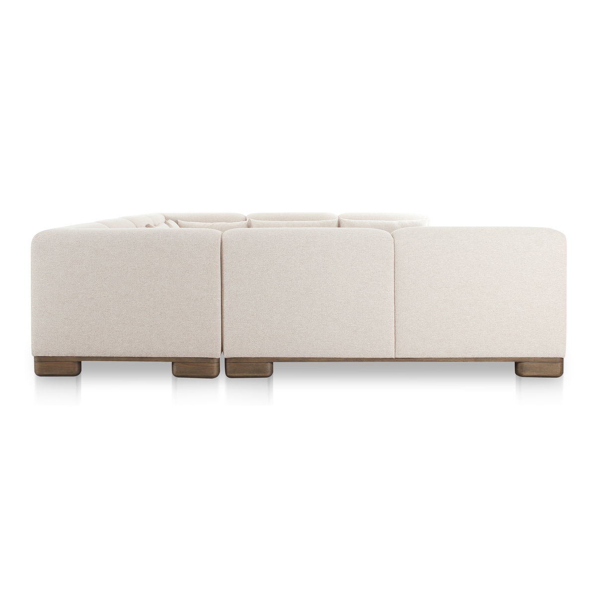 June U Shaped Modular Sectional Oatmeal, Sectional Sofa by Moe's Home, 150" width x 30" height x 110" depth View 3
