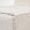 Elbert Solid Back Dining Side Chair | Cream Fabric with Brown Wood, Dining Chair by Mercana, 19.25" length x 21.75" width x 35.25" height thumbnail 10