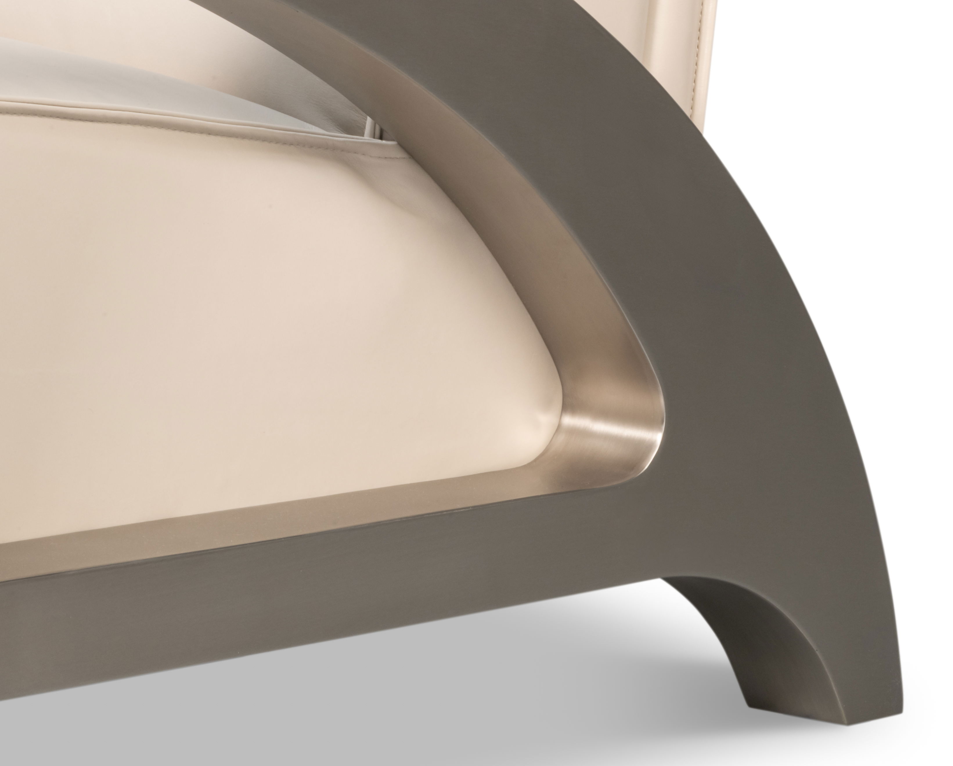 Carlisle Armchair, Crystal White Leather, Seating by Sarreid, 29" length x 37" width x 30" height View 6