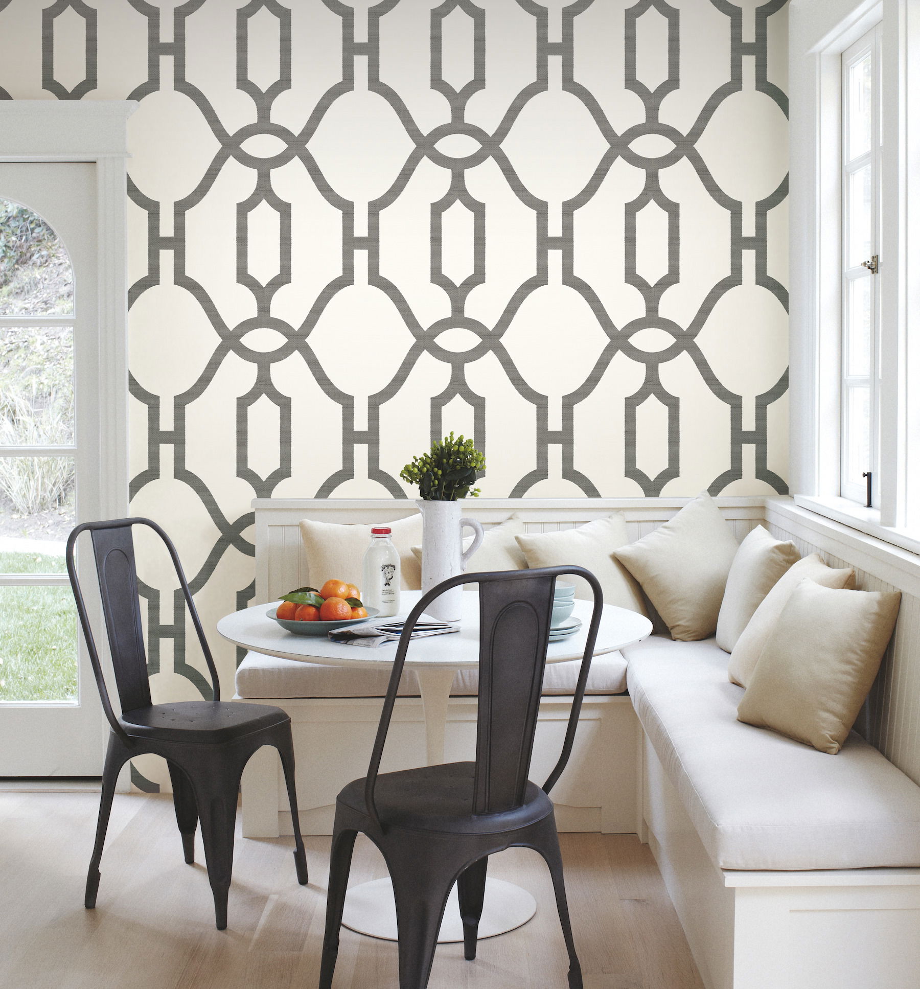 Magnolia Home Woven Trellis Grey Peel & Stick Wallpaper large image 