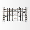 Taunton II 80L x 10.5W x 90H Dark Brown Wood And Black Iron Six Shelving Unit thumbnail 9
