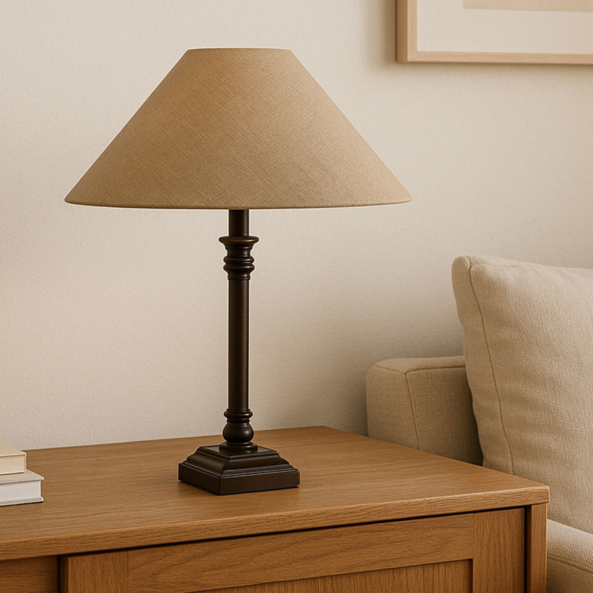 Mayfair Table Lamp Brown, by Moe's Home, 13.75" width x 20" height x 13.75" depth View 3