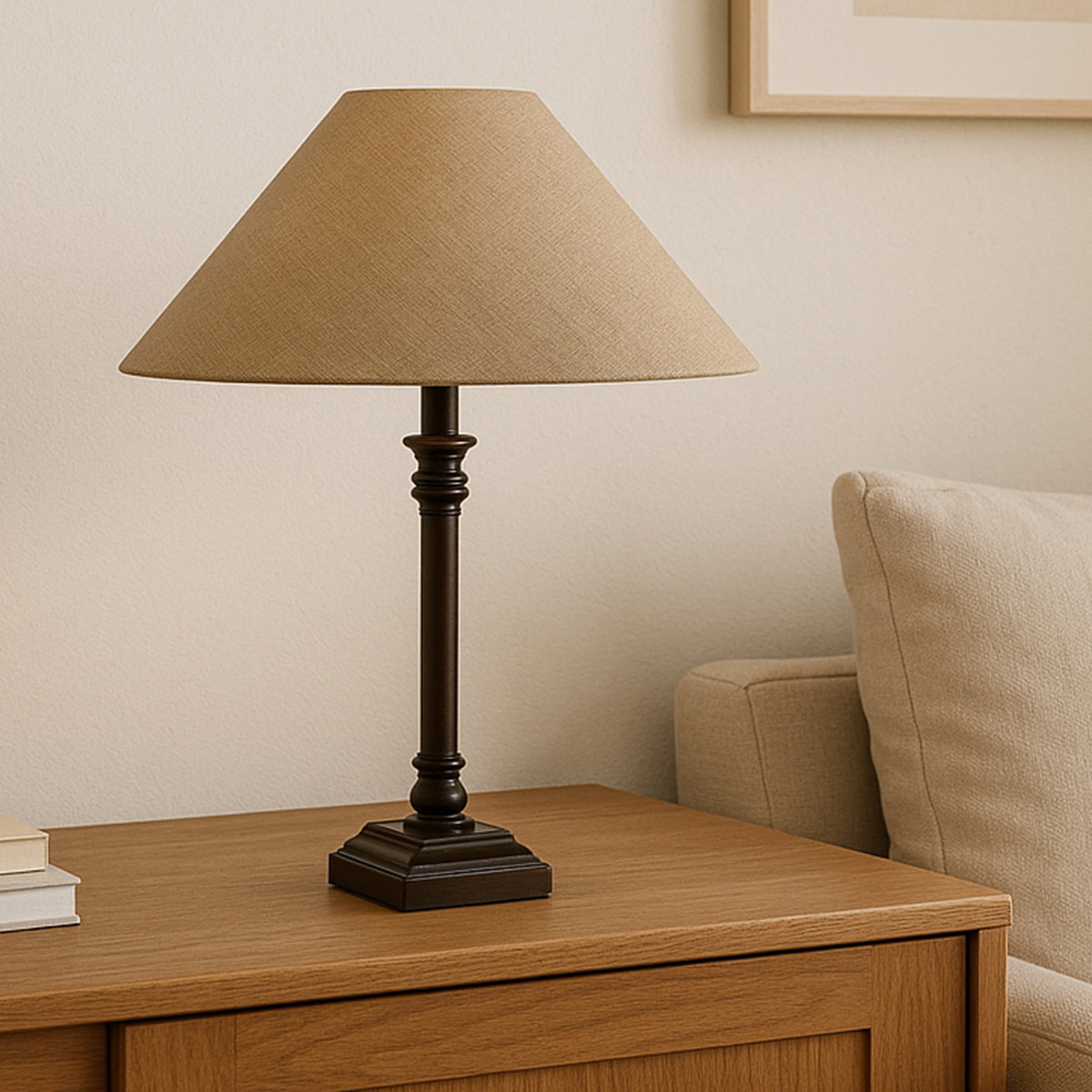 Mayfair Table Lamp Brown, by Moe's Home, 13.75" width x 20" height x 13.75" depth View 3