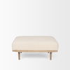 Shae Brown Wood with Oatmeal Fabric Ottoman thumbnail 3