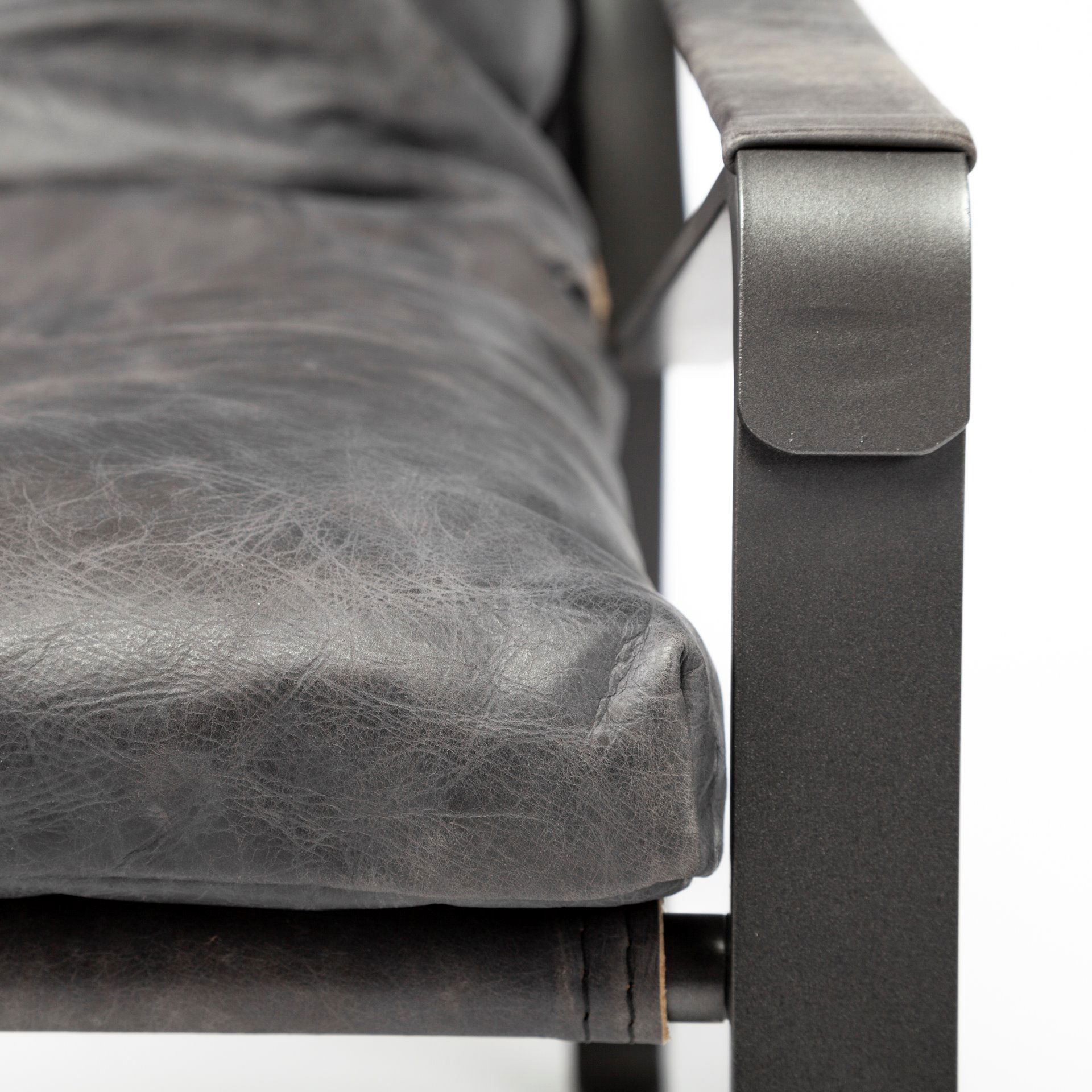 Hornet II Black Leather Body Metal Frame Accent Chair large image 