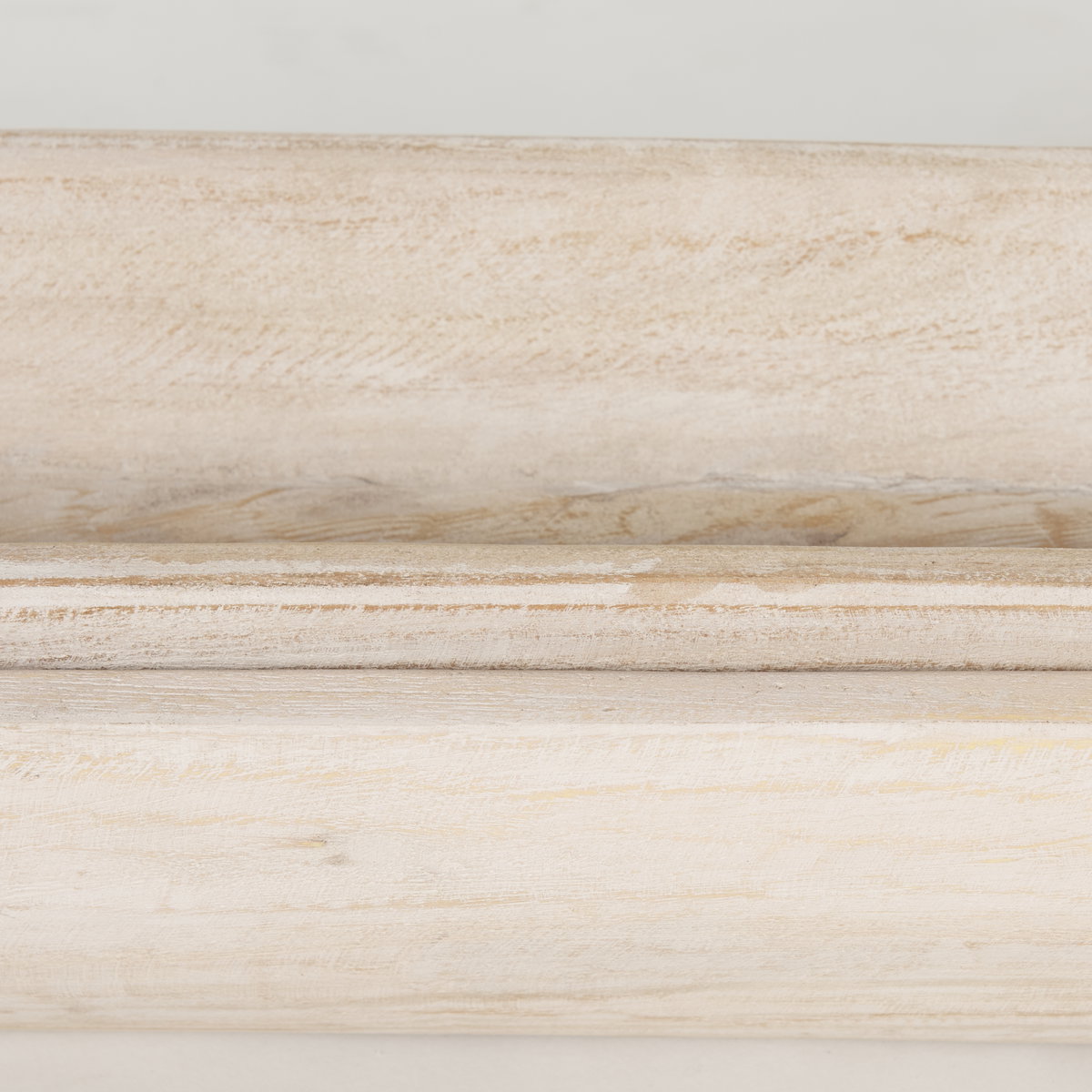 Athena Set of 2 Extra Large  Light-Wash Reclaimed Wood Trays, Decorative Tray by Mercana, 34.5" length x 7.75" width x 5" height View 8