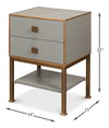 Gillian Two Drawer Nightstand  Storm Gry, by Sarreid, 1'3" length x 1'6" width x 2'1" height thumbnail 12