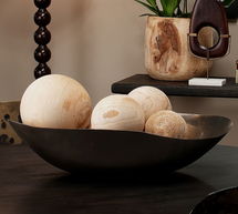 Online Designer Living Room OPEN BOX Decorative Malibu Wood Balls, Set of 3