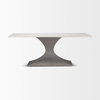 Maxton 79'L x 39'W Rectangular Pedestal Dining Table | White Marble & Gunmetal Metal | Seats 8, by Mercana, 79" length x 39" width x 30" height thumbnail 3