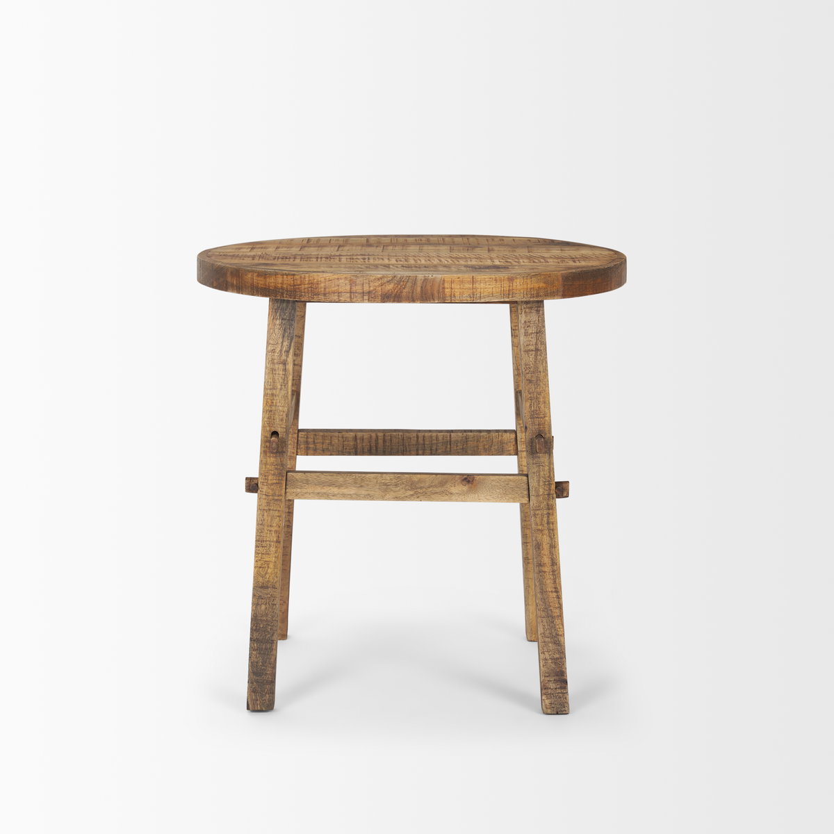 Rosie Large Brown Wood End Table, Side & End Table by Mercana, 26" length x 26" width x 26" height View 4