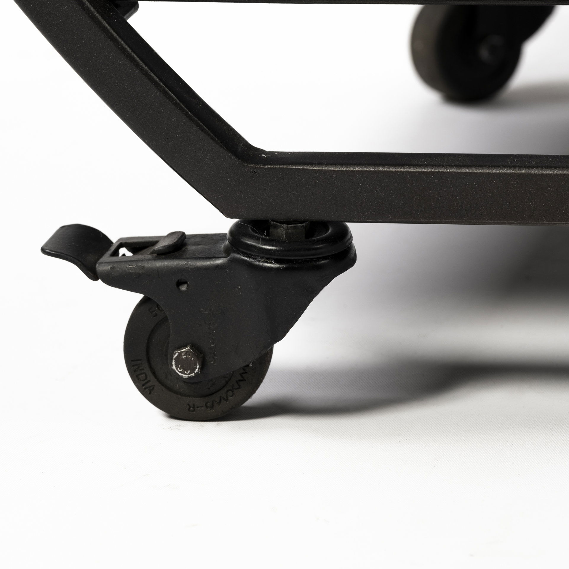 Chriselle Black Metal And Glass Two Tier Bar Cart, Bar Carts & Cabinet by Mercana, 38" length x 18.5" width x 32.5" height View 13