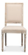 Square Back Side Chair,Grey Oak,Flax, Dining Chair by Sarreid, 20" length x 20" width x 40" height thumbnail 2
