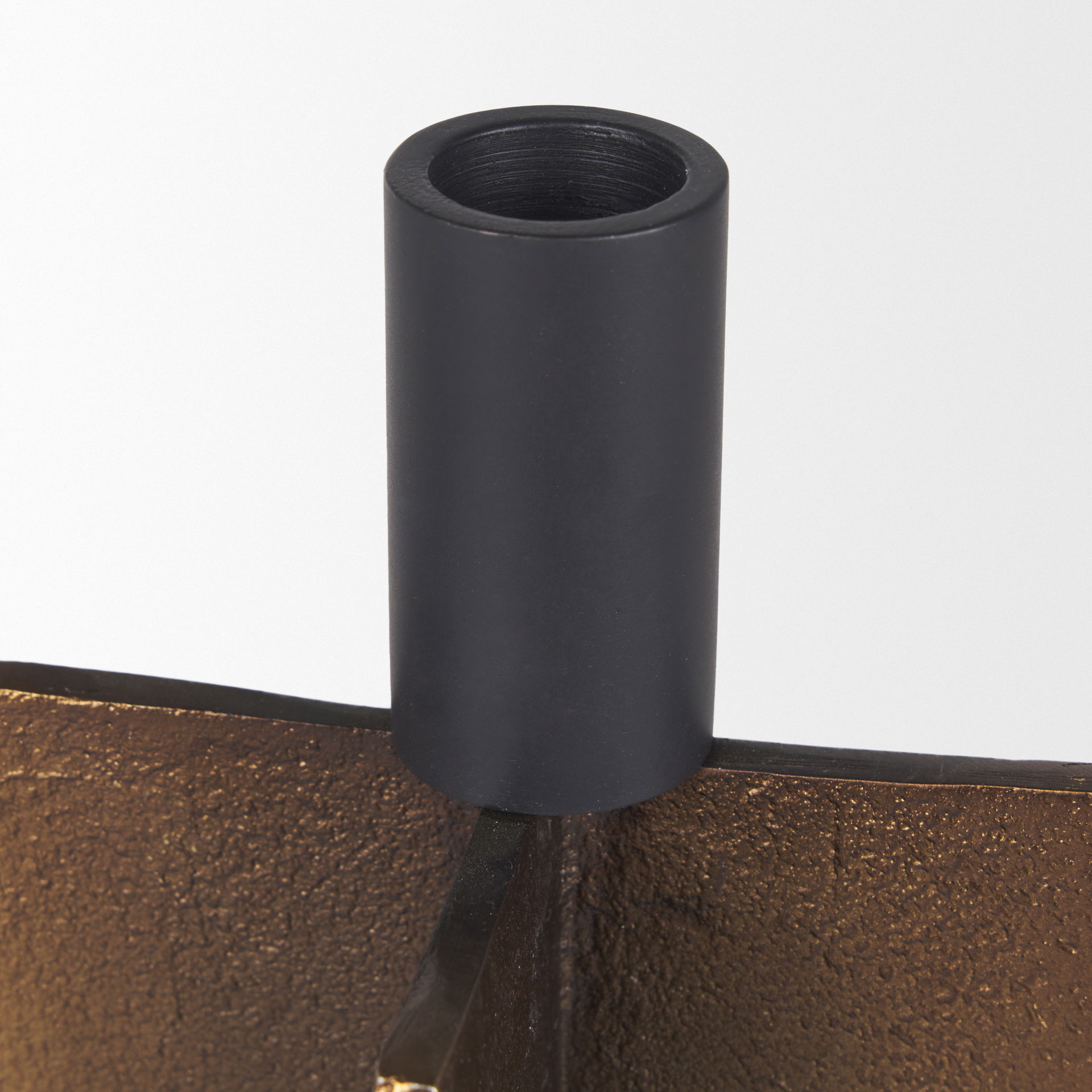 Pia Antiqued Gold with Black Metal Taper Candleholder (Set of 2) large image 